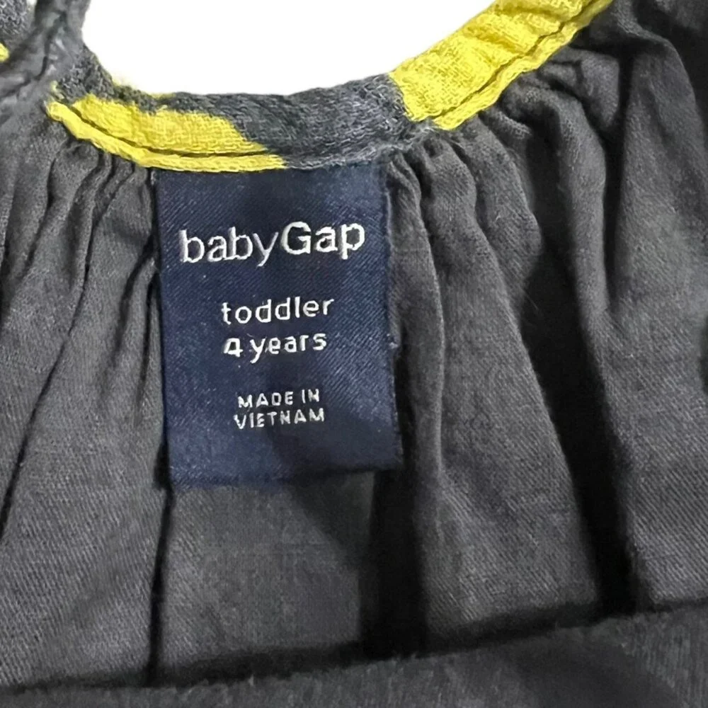 Baby Gap 4Y Grey & Yellow Floral Sun Dress